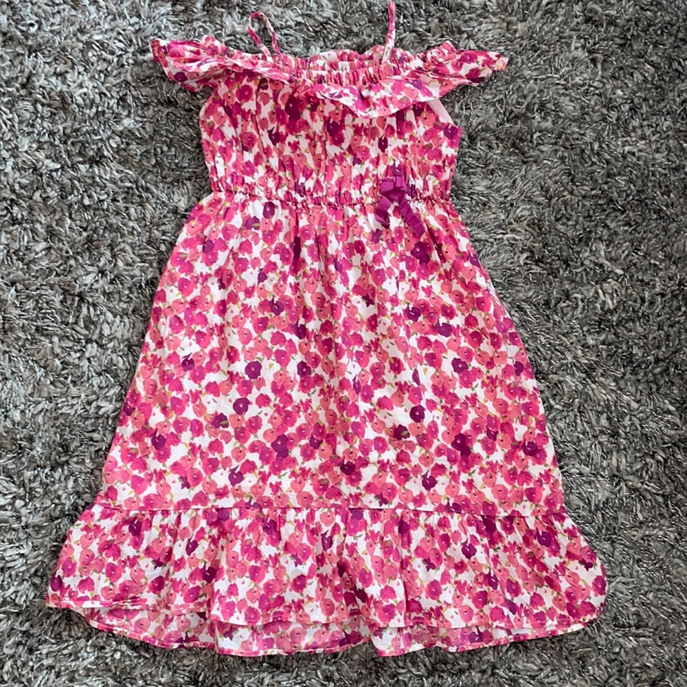 Baby Gap floral off the shoulder dress with straps.